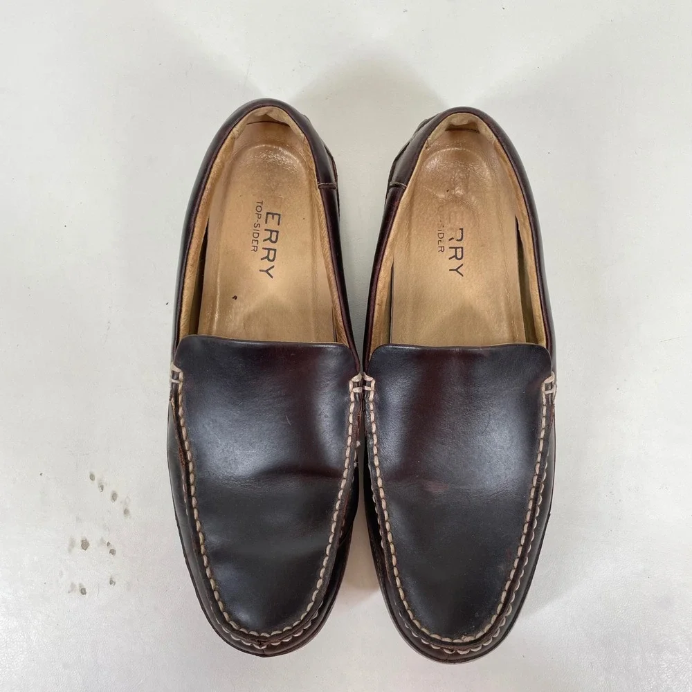 Sperry Top-Sider Mens Dark Brown Leather Driving Loafers STS10725 Size 11 M